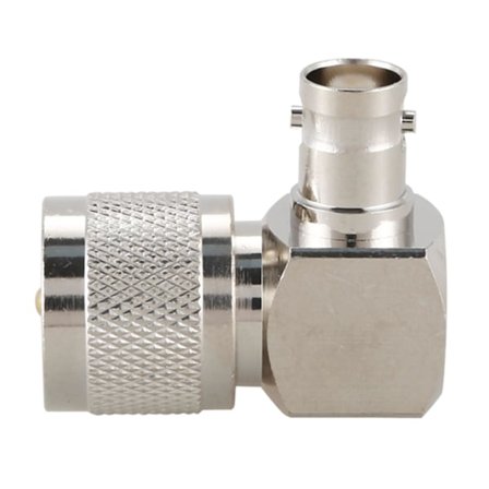 Uhf Pl259 -259 han til BNC hun højre vinkel RF adapter stik, sølv [DB]