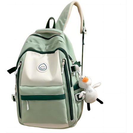 Kawaii Rygsæk, Pigerygsæk, Junior Rygsæk, Mellemskole Elev Skoletaske (grøn)
