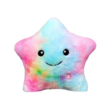 Kreativt Legetøj Lysende Pude Blødt Fyldt Dyr Plys Glødende Farverige Stjerner Pude LED Lys Legetøj Gave Til Børn Pige