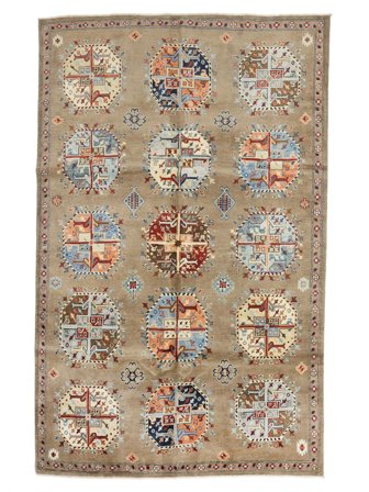 Anudada A Mano Kazak Fine Alfombra 200X298 De Lana Marrón/Naranja