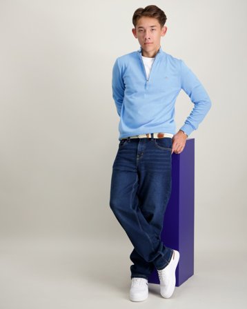 GANT SHIELD COTTON HALF ZIP Blå Genser Gutt - Kids Brand Store