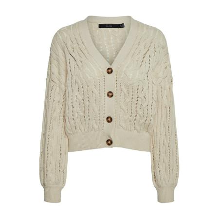 Vero Moda Clementine LS Button Cardigan beige, Dam Koftor, Dam, Storlek: M