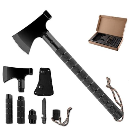 Camping Økse Foldbar Bærbar Multi Tool Kits Økse Hatchet med Skede til Udendørs Camping Vandreture Rygsækrejser