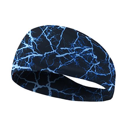 Sports Hodebånd for Menn Kvinner, Fukttransporterende Svette Elastiske Brede Hårbånd for Løping, Basketball, Fotball-Lyn Blå