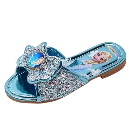 Flickor Aisha Princess Paljett Rhinestone Platta Skor Halva Slip On Sandaler Tofflor
