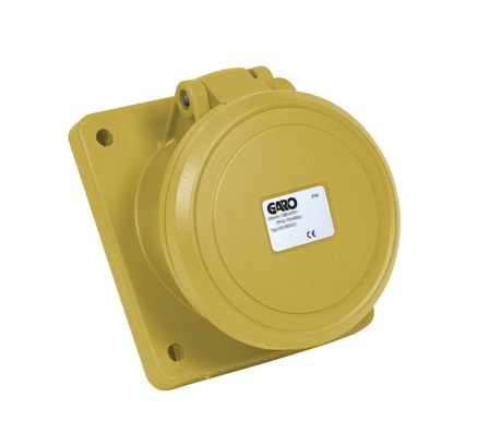 Garo UIS 263-4 S Paneluttak IP44, 3-polet, 63 A, skrå Gul, 4 h, Stikkontakter & kabler