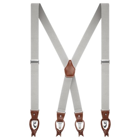 Vexel | Wide Light-Grey Convertible X-back Braces for Men - Clip-on braces & suspenders