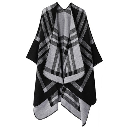 Retro Tofs Poncho Sjal Cape Wraps för kvinnor