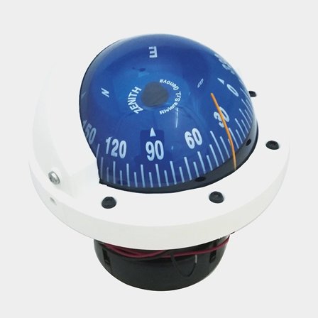 Riviera nedfälld kompass Zenith 3" vit / blå
