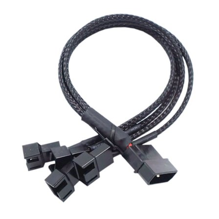 IDE 4Pin Molex till 4-portar 3Pin/4Pin PC Datorfläkt Power 12V Hastighetsminskningslinjer Retardationssladd 24AWG