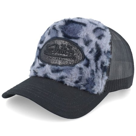Von Dutch - Oval Patch Fur Black/Leopard Trucker Trucker Camo Cap - @ Hatstore