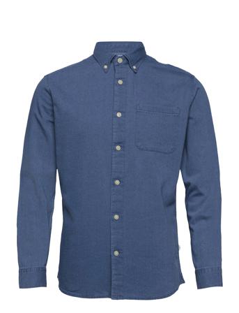 Slhregrick-Denim Shirt Ls U Skjorta Casual Blå Selected Homme