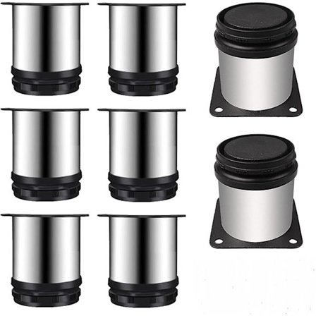 8 st Möbelben i rostfritt stål, Ø50 mm, runda justerbara möbelben i rostfritt stål, höjdjusterbara möbelben för skåp och bord