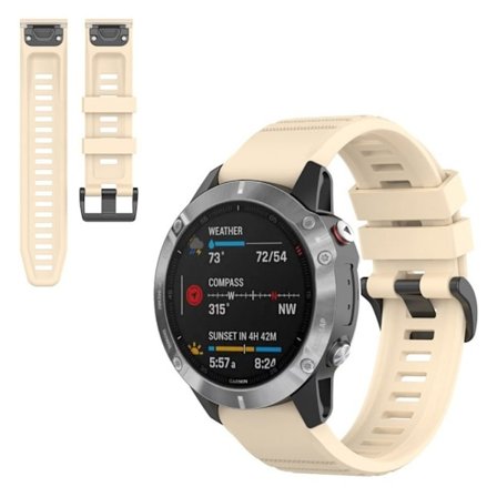 Garmin Fenix 6X Pro silikonearmbånd - Beige
