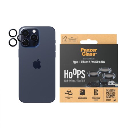 Panzer Hoops Blue Metal Camera Lens Protector iPhone 15 Pro | Max PanzerGlass - High quality tempered glass screen protector