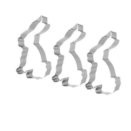 Tredelad uppsättning av silvervit kanin i rostfritt stål Mousse Ri