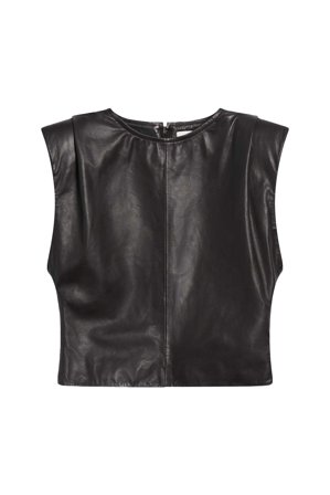 Sunset Leather Top Espresso Brown S