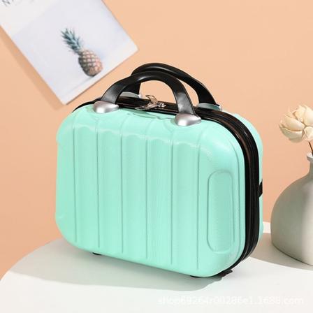 Naisten naisten käsilaukku 14 tuuman kosmetiikkalaukku kannettava laatikko minikäsilaukku Mint Green [Stripes]]