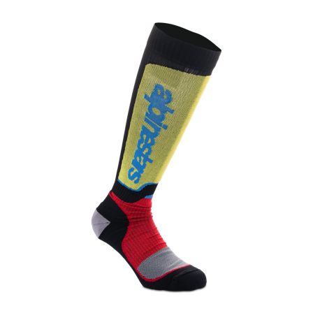 Calcetines de Cross Alpinestars Plus Negro/Rojo/Azul claro S
