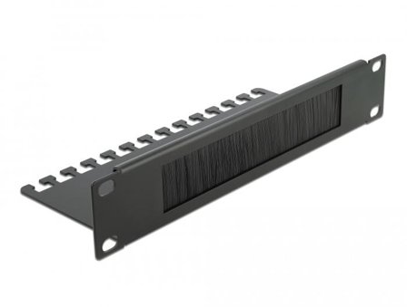 Delock Cable Management Brush Strip with Cable Support Plate - styringspanel for rackkabler med børste - 1U - 10"