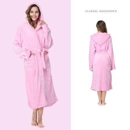 Badekåbe med hætte Badehåndklæde PINK S pink S