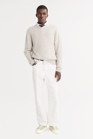 Soft Goat - Men's Boucle Crewneck - Men cashmere sweater - L - Sand