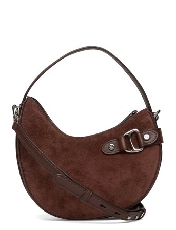 Suede Small Tasha Crossbody Bag Brown Lauren Ralph Lauren