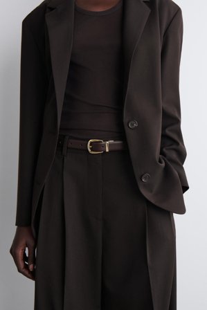 COS Men's Reversible Leather Belt in Brown