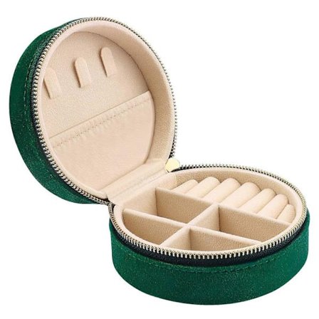 Liten smyckeskrin i sammet för resor, liten smyckeskrinorganisatör för flickor och kvinnor, mini smyckesorganisatör för ringar, örhängen, halsband, 