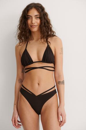 NA-KD Swimwear Högt Skuren Bikinitrosa - Bikini - Brun - XX-Large