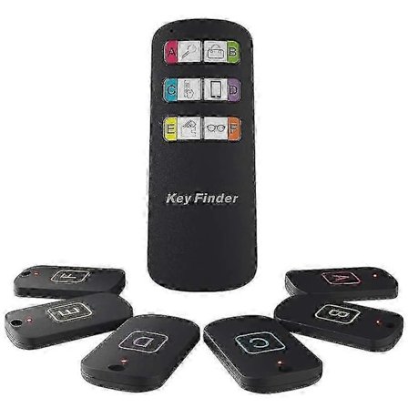 Nøglefinder, Trådløs RF Item Tracker med 35 meters rækkevidde, fjernbetjening og 6 modtagere
