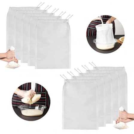Silduk - 10 st - Nässelduk - Ostduk - Lätt att använda - 200 mesh - 30*45cm - Silsikt - Nötmjölksäck - För pre