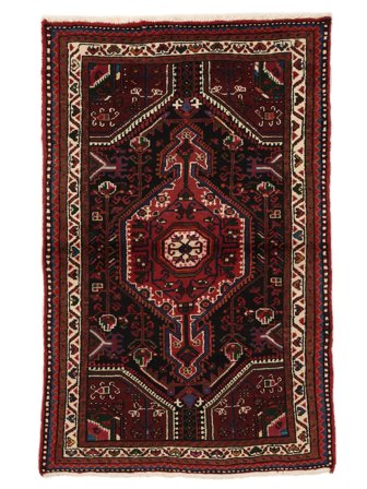 Hand Knotted Persian Toiserkan Rug 98X150 Black/Dark Red