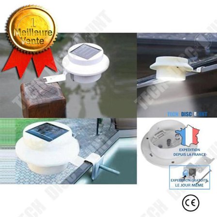 TD Solcellelampe 3 LED-Udendørs lampe terrasse-udendørs belysning LED lys Hegn udendørs Rende til haven Væg mur