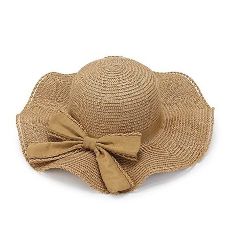 IC Dam Sommar Solhatt Wave Rim Cap Halmband Fluga Lady Khaki