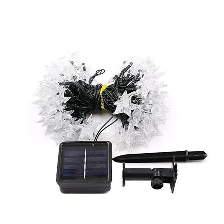 Utendørs solcelledrivne lyslenker, 7m solcelledrivne lyslenker, utendørs værbestandige 8 moduser, solcelledrevne lyslenker, stjernehage (varm hvit)