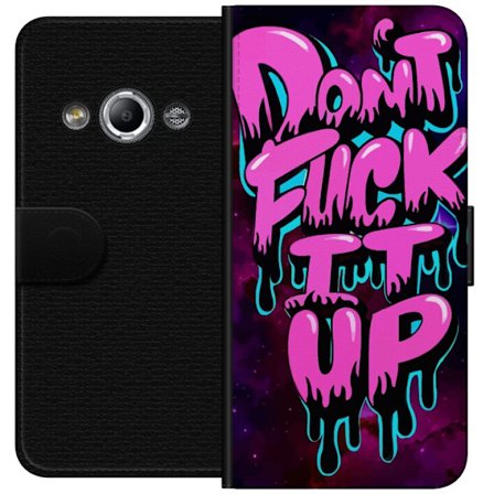 Kompatibel Tegnebogsetui til Samsung Galaxy Xcover 3 Gør det ikke Fuck Up Typografi i Neon Pink Drippende Stil