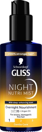 Schwarzkopf Gliss Night Nutri Mist 100 ml, Hår, Shampoo & Hårpleje, Hårolie & Serum