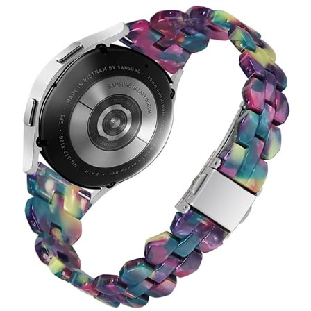 Samsung Galaxy Watch 5 / 4 / (42mm) klockarmband i resin - Lila Grön Blomma