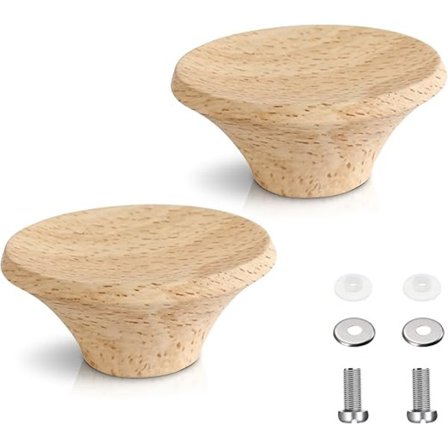 2 stk. grytelokkknapper, grytelokkhåndtak med treåring, grytelokkhåndtak universal, Pan Lid Cover knapper, kjøkkenredskapsknapper