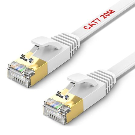 20m Flat Ethernet-kabel Lang Cat. 7 Høyhastighets Gigabit Lan-kabel 10gbps Rj45 Stp Internett Patch-kabel Kompatibel Med Cat5 Cat6 Ca