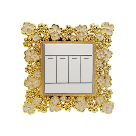 Lyskontakt Cover Surround Socket Ramme GULD