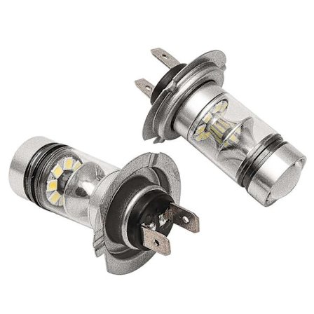 H7 2-pack 12V 100W Super Bright LED varselljuslampa 6000K 1000lm