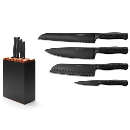 Wüsthof Performer knivblokk + 4 kniver' - 'Sort/treStål
