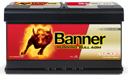Banner Running Bull AGM 59501M Startbatteri 12V, 95 Ah, Elfördelning & strömförsörjning