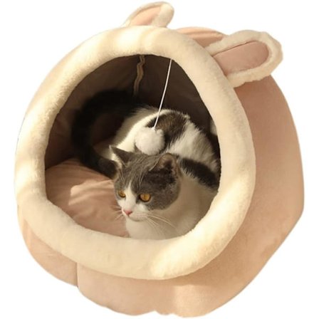 Djupsömn kattsäng varm husdjurskorg bekvämt katthust kattunge vilstol dyna mycket mjuk söt kanin