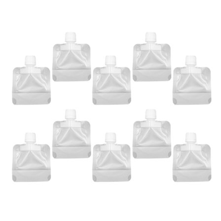 10 stk. klare PET-påfyllbare kosmetikkflasker med vipplokk og vrilukking, reisestørrelse