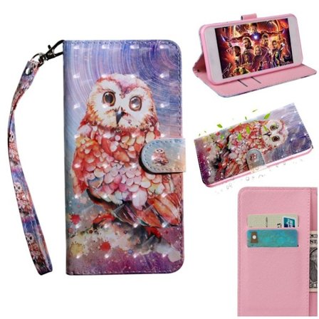 Samsung Galaxy A50 kuosi nahkainen suojakotelo - Pöllö