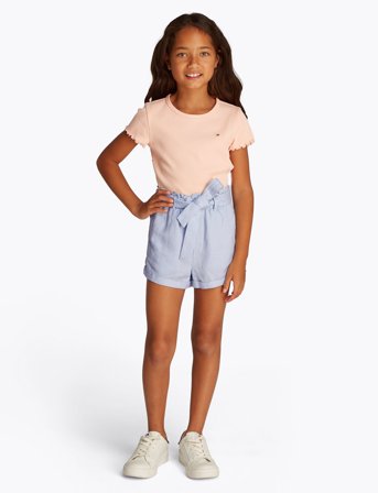 Tommy Hilfiger Linen Pull On Short - Blue - 40