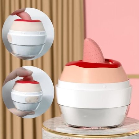 Uppladdningsbar tunglickande vibrator för kvinnor, vit